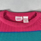 Vintage Classic Fashions Sweater Womens M Multicolor Chunky Knit Striped 80s