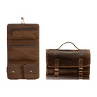 Premium Buffalo Leather Hanging Toiletry Bag Travel Dopp Kit