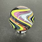 Contemporary Handmade Art Glass Marble 1 22  Wigwag Swirl Mib  Multicolor Design