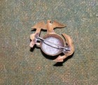 Wwi Ww1 Usmc Marine Corps Gilt Hat Cap Badge Ega Fitted With Pin   Catch Nice