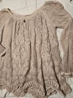 Vtg Italy Mauve Cotton Blouse Top Shirt Tunic Queen Elizabeth Pendant Victorian 