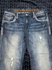 Rock Revival Men   s Graham Boot Cut Distressed Jeans Pants Size 40