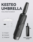 Windproof Travel Umbrella For Rain  Withstand 85mph Winds  54 Inch Automatic Rev