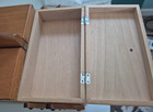 Vintage Wood Accordion Fold Out Sewing Box Basket Dove Tailed Drawer Romania