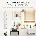 Vertical Wall Plate Rack  Black Display  4 Tiers  - Lightweight   Durable - C   