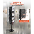 Uimoso Rotating Brochure Display Rack With 30 Pockets For Magazines And Flyers