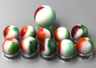 Vitro Agate Green All Red Vintage Marbles Game Set Lot Of 11