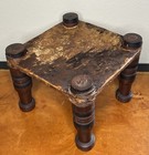 Antique Saharan African Low Stool Hide Early 20th Century