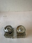 Vintage Pair Of Cut Glass Inkwells