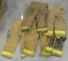 Lot Of 5 Various Size Firefighter Turnout Gear Pants Trousers Without Liners 