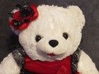 2013 Dan Dee Christmas Snowflake Teddy Bear Plush Girl Red black Dress-so Cute 