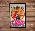 1972 Lions Drag Racing Framed Poster  Rare Original Last Auto Race Sign 14x22
