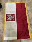 Valley Forge Perma-nyl 100  Nylon Poland Flag White Eagle Crest Gold Fringe
