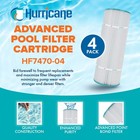 Hurricane 4 Pack Hf7470-04 Advanced Pool And Spa Filter Cartridge Replacement
