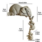 3x Resin Elephant Sitter Figurines Mother And 2 Babies Hanging Off Edge For Gift