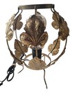 Vintage Mid Century Pair Of Lamps Leaves Gold Tone Metal Underwriters Lab