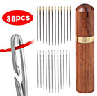 30pcs Self Threading Sewing Needles Stainless Steel Blind Stitch Set - New