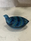 Bitossi Lidded Bird Dove Box Rimini Blue Vintage Italy Pottery