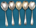 5 Pc 1950 Daffodil Silverplated 9  Casserole Serving Spoons 1847 Rogers Bros