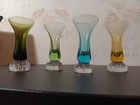Set Of 4 Retro Mixed Color Bubble Bottom 4 1 4  Shot Glasses