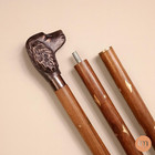 Vintage Dog Handle Walking Cane     Handcrafted Solid Wood Antique Style Stick