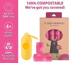 Wdfaack Biodegradable Dog Poo Bags With Holder-240 Large Poop Bags  Corn Star   