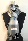 Winter Warm 100  Cashmere Scarf England Made Plaid Gray blue black cream  p105