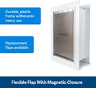 Medium Pet Safe Wall Entry Dual Flap Pet Door W Closing Panel White Telescoping