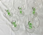Vintage Midori Cocktail Glasses 8 Oz  Green Bubble Stem 7  Tall 4-piece Set
