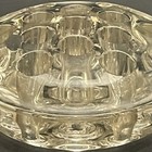 Crystal Clear Glass 13-prong  hole  3-footed Flower Frog Made In Usa 4 5 d X 2 t