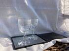 Baccarat Chevrefeuille Antique Wine Glasses Pair  2  French Crystal 1893 Crystal
