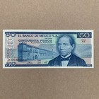 Z Series Mexican 50 Pesos Banknote Currency  Benito Currency 1981 Unc Mexico