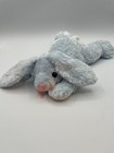 Ty Blue Rabbit Plush Rattle Pillow Pal Bunny Baby Huggybunny 13  Toy Tylux 2001