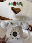White Retro Corded Telephone 1-line Home Phone With Flash  Redial  Rotary Style