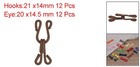12pcs Sewing Hooks Eye Polyester Covered Brown 37mm Length