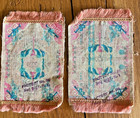 Dollhouse Antique Rugs C1910 Tobacco Cigarette Felts Mini Silk Fringe Lot Of 2