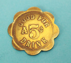 Antique Kalispell Montana J  J  Coleman 5c Saloon Merchant Trade Token Mont  Mt
