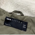 Asos Design Unisex Long Hooded Lined Full Zip Parka Coat Green Size 12
