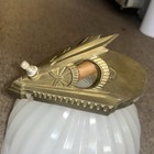 Antique Vintage Art Deco Slip Glass Shade Wall Sconce Light Fixture 