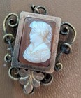 Mourning Pendant With Cameo And Gold-toned Frame