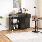 Kitchen Island W charging Station Rolling Kitchen Island Cart For Kitchen Brown 