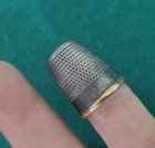 Antique Brass Thimble Steel Exterior  Size 2    1  Tall   3 4  Diameter