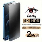 2pcs Privacy Tempered Glass Screen Protector For Iphone 16 15 14 13 12 Pro Max