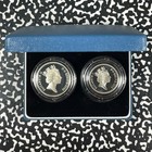 1992 Great Britian 2x 10 Pence Proof Set Lot b3107 Silver  With Case   C o a 