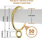 50 Pack Gold Metal Curtain Rings With Eyelets  1 5 Inch Inner Diameter Drapery R