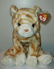Ty Beanie Buddy - Amber The Gold Tabby Cat 10  Mwmts Plush Stuffed Animal Toy