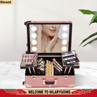 Rolling Makeup Case Aluminum Salon Cosmetic Train Trolley 4 Wheels Organizer Box