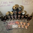 Iron Maiden Trooper Beer Cans Bottles 100 Stickers 16 Pins 2 Patches 2 Tats Lot