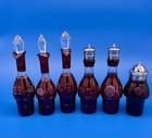 Antique Meriden Silver Plate Cruet Set W 6 Ruby Glass Bottles C1895 Ships Free