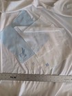 Vintage Embroidered Monogram M Handkerchief Lot  White   Blue  Scalloped Edge